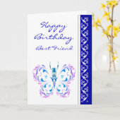 Best Friend Birthday Pretty Pastel Butterfly Karte (Gelbe Blume)
