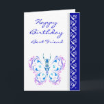 Best Friend Birthday Pretty Pastel Butterfly Karte<br><div class="desc">Birthday Greeting for the Friend who loves Nature and especially Butterflies</div>