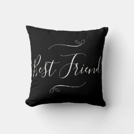 Best Friend Black and White Minimal Modernes Skrip Kissen
