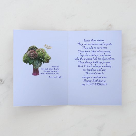 Best Friend Blue Hydrangea 2480— oder zu irgendein Karte (Innenseite)