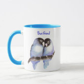 Best Friend, Blue Love Birds, Nature Tasse (Links)