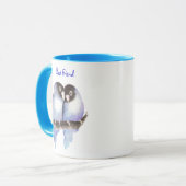 Best Friend, Blue Love Birds, Nature Tasse (Vorderseite Links)
