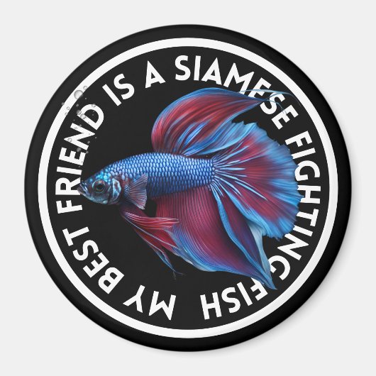 Best Friend Blue Red Betta Fish Magnet (Vorne)