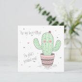 Best Friend Cactus Flat Card Karte (Stehend Vorderseite)