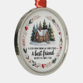 Best Friend Christmas Ornament | Snowy Tree Design Aus Metall (Rechts)