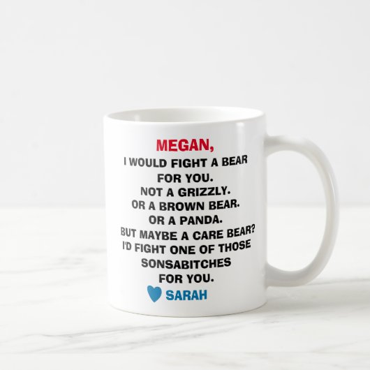 Best Friend Coffee Tasse, Funny best friend gips, Kaffeetasse (Rechts)