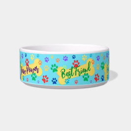 Best Friend Customizable Paws & Bones Dog Bowl Napf