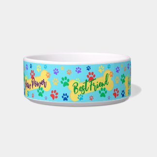 Best Friend Customizable Paws & Bones Dog Bowl Napf