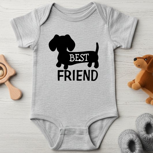 Best Friend Dackel 1 Stück Baby Outfit Unisex Baby Strampler