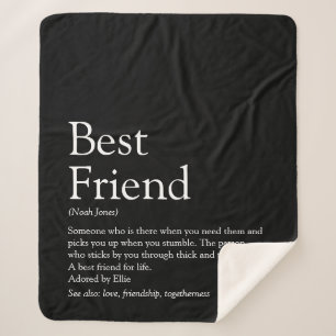 Best Friend Definition Personalisiert Black Sherpadecke