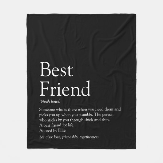 Best Friend Definition Personalisiert Fleecedecke (Vorderseite)