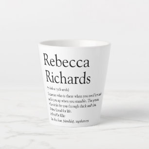 Best Friend Definition Spaß Schwarz und Weiß Milchtasse