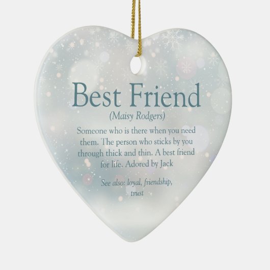 Best Friend Definition Winterschneeflocken Keramik Ornament (Rechts)