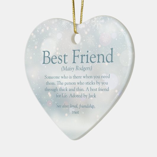 Best Friend Definition Winterschneeflocken Keramik Ornament (Links)