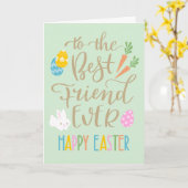 Best Friend Ever Happy Ostertypografie Karte (Gelbe Blume)
