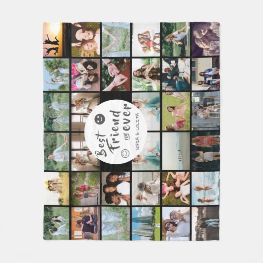Best Friend Forever 34-Foto Collage Fleece Blanke (Vorderseite)