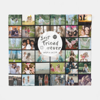Best Friend Forever 34-Foto Collage Fleece Blanke