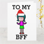BEST FRIEND FOREVER BESTE FREUNDIN CHRISTMAS CARD KARTE (Gelbe Blume)