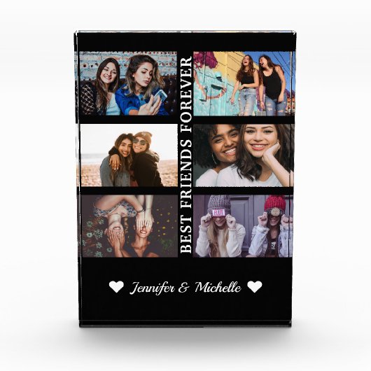 Best Friend Forever Custom 6 Foto Collage & Name (Vorderseite)