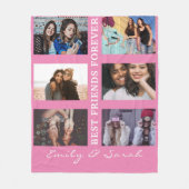 Best Friend Forever Custom 6 Foto Collage & Name Fleecedecke (Vorderseite)