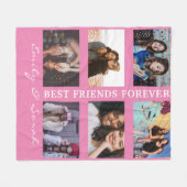 Best Friend Forever Custom 6 Foto Collage & Name Fleecedecke (Vorderseite (Horizontal))