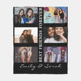 Best Friend Forever Custom 6 Foto Collage & Name Fleecedecke