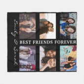 Best Friend Forever Custom 6 Foto Collage & Name Fleecedecke (Vorderseite (Horizontal))