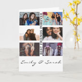 Best Friend Forever Custom 6 Foto Collage & Name Karte (Gelbe Blume)