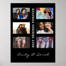 Best Friend Forever Custom 6 Foto Collage & Name Poster