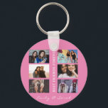 Best Friend Forever Custom 6 Foto Collage & Name Schlüsselanhänger<br><div class="desc">Dieses Design hat eine einfache Collage Vorlage,  in der Sie Ihre 6 Lieblings-Bilder hochladen können. Dies ist das ideale Geschenk,  um Ihre Liebe für Ihren besten Freund zu zeigen. Sie können das Geschenk mit Ihren Namen personalisieren!</div>