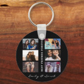 Best Friend Forever Custom 6 Foto Collage & Name Schlüsselanhänger (Vorderseite)