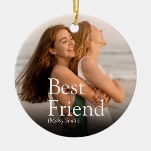 Best Friend Foto BESTE FREUNDIN Bestie Definition  Keramik Ornament (Vorne)