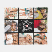Best Friend Foto Collage Black Fleecedecke (Vorderseite (Horizontal))