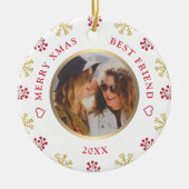Best Friend Foto Snowflakes - Schneeflocken Berrie Keramik Ornament (Vorne)