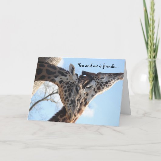 best friend funny birthday card, talking giraffes karte (Vorderseite)