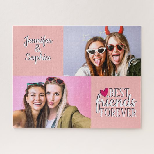 Best Friend für immer zwei Bilder Vorlage modern Puzzle (Horizontal)