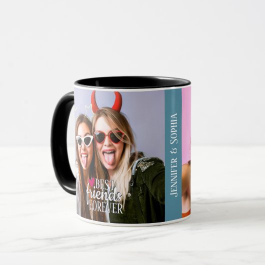 Best Friend für immer zwei Bilder Vorlage trendy Tasse (Vorderseite Links)