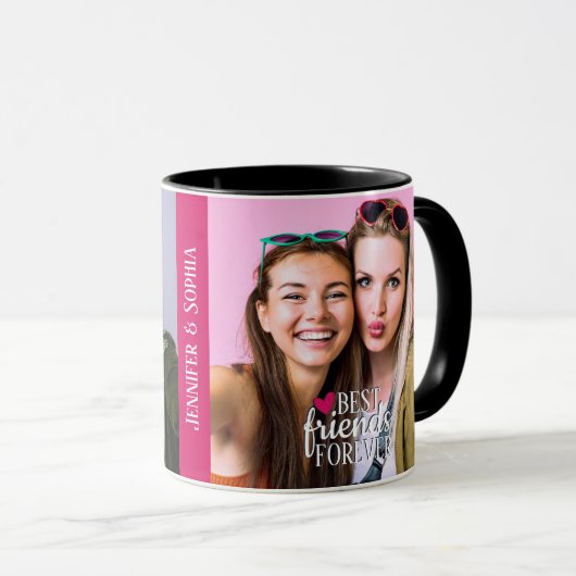 Best Friend für immer zwei Bilder Vorlage trendy Tasse (VorderseiteRechts)