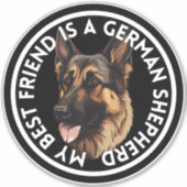Best Friend German Shepherd Aufkleber (Vorderseite)