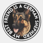Best Friend German Shepherd Runder Aufkleber (Vorderseite)