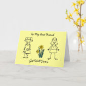 Best Friend Get Well Card Karte (Gelbe Blume)