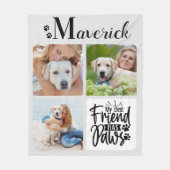 Best Friend hat Paws Custom Pet Foto Dog Lover Fleecedecke (Vorderseite)
