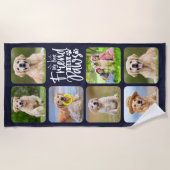 Best Friend hat Paws Custom Pet Hunde Foto Collage Strandtuch (Vorderseite)