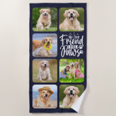 Best Friend hat Paws Custom Pet Hunde Foto Collage Strandtuch (Vorderseite)