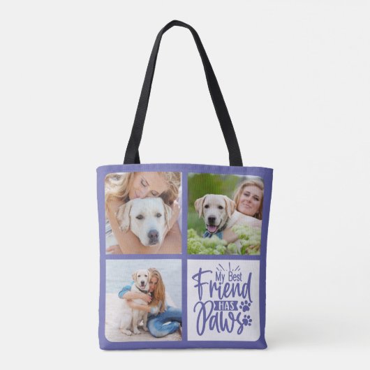 Best Friend hat Paws Pet Foto Hund Lover Tasche (Rückseite)