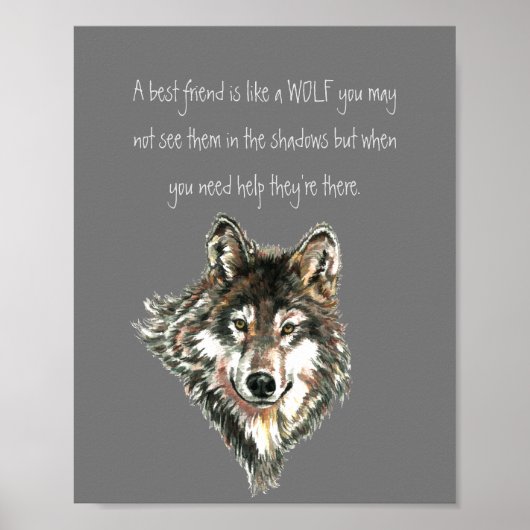 Best Friend Inspiration Wolf, Wölfe Post Poster (Vorne)