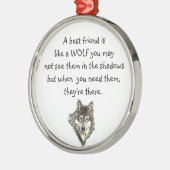 Best Friend Inspiration Zitat Wolf, Wölfe Ornament Aus Metall (Links)