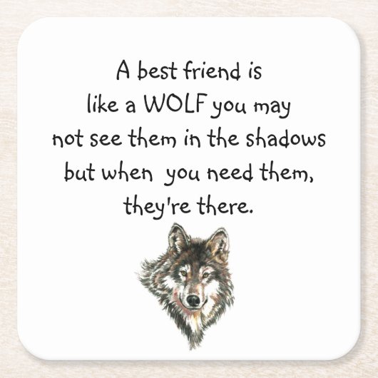 Best Friend Inspiration Zitat Wolf, Wölfe Rechteckiger Pappuntersetzer (Vorderseite)
