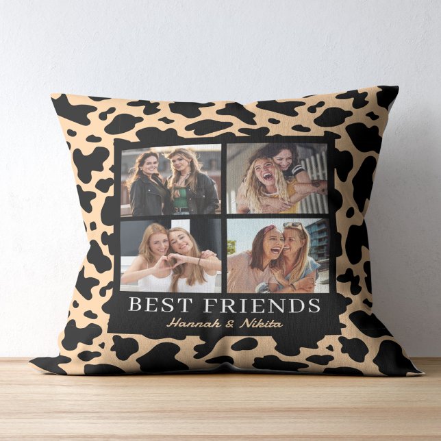 Best Friend Keepsake Photo Collage Animal Print Kissen (Von Creator hochgeladen)