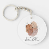 Best Friend Keychain - Abstract Floral Art Schlüsselanhänger (Vorderseite)